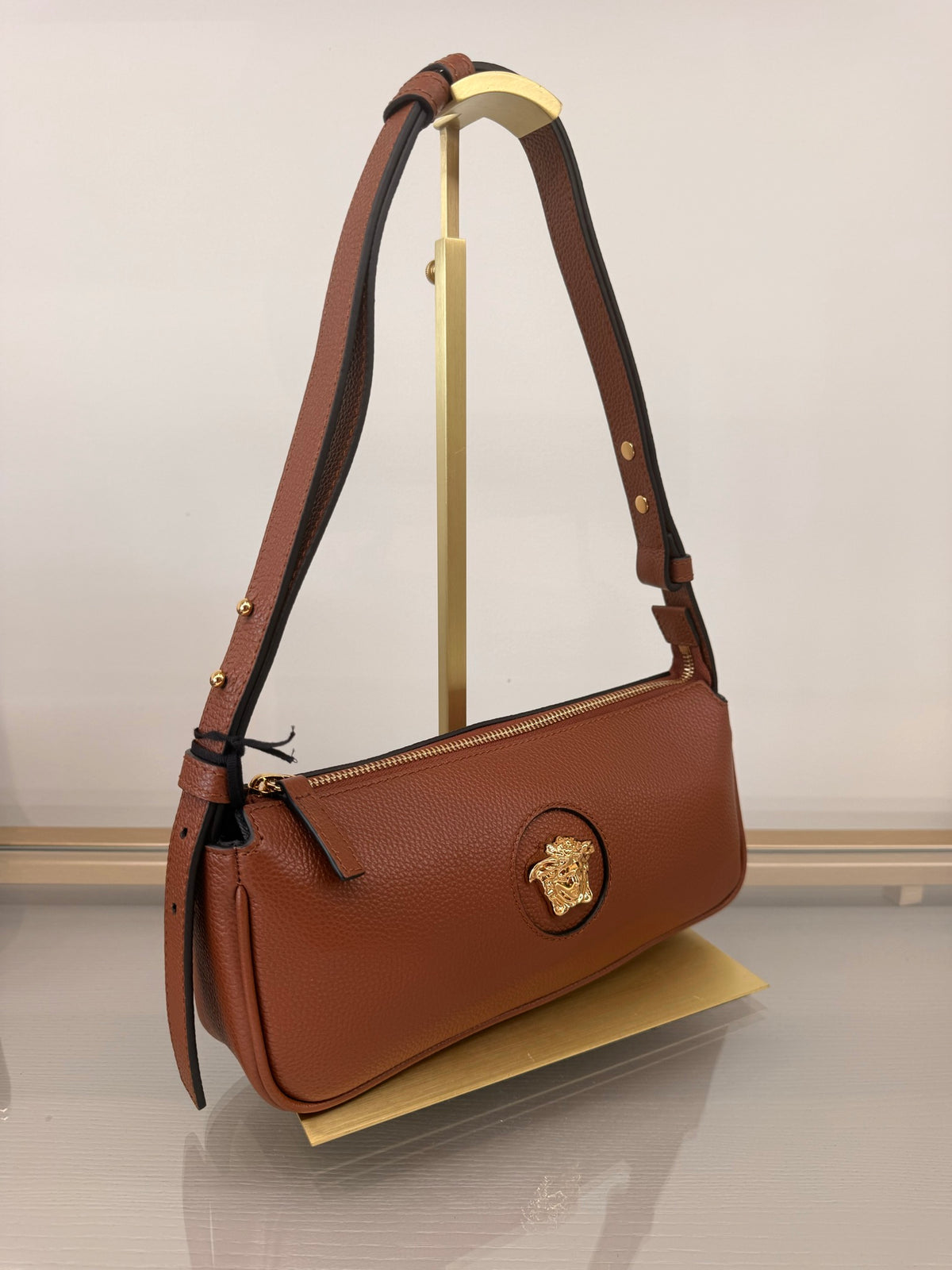 Versace — Shoulder Bag (Calf Leather), Brown