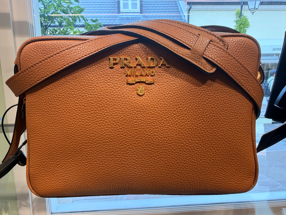 Prada — TRACCOLLIERA IN PELLE, Brown