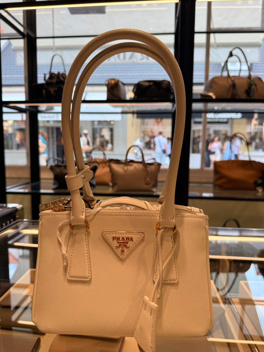 Prada — Borsa A Mano In Pelle, White