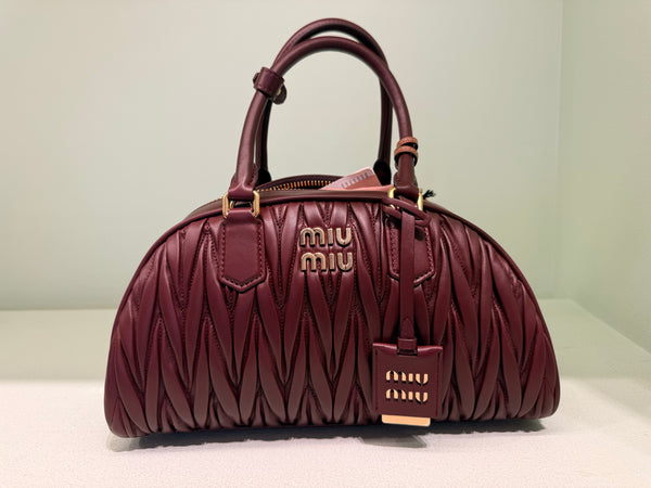 Miu Miu — Bauletto In Pelle, Burgundy