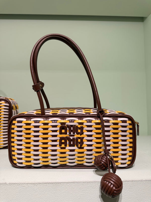 Miu Miu — Bauletto In Pelle, Acero+Sole+Talco