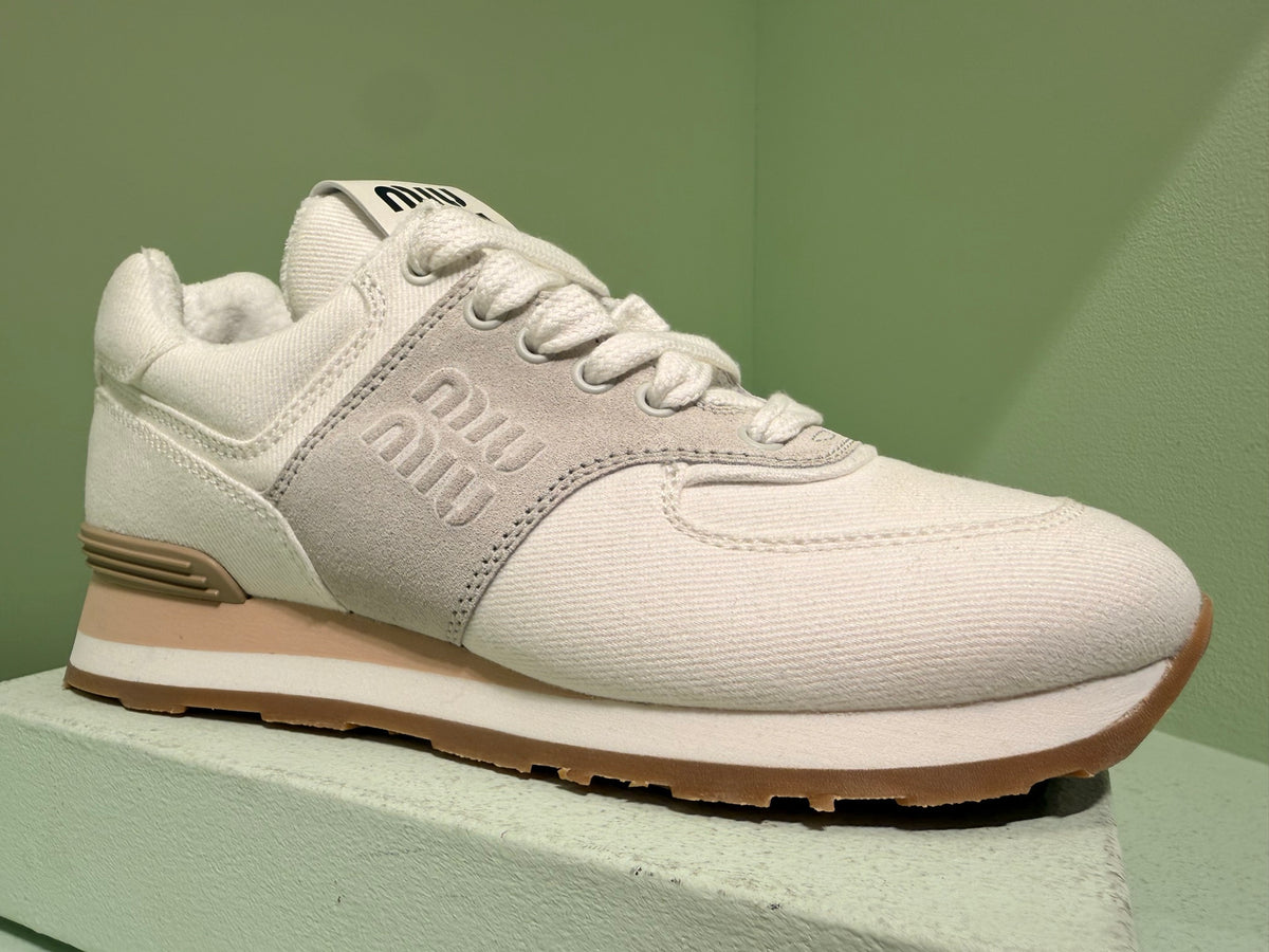 Miu Miu — Calzature Donna (Denim Washed), White