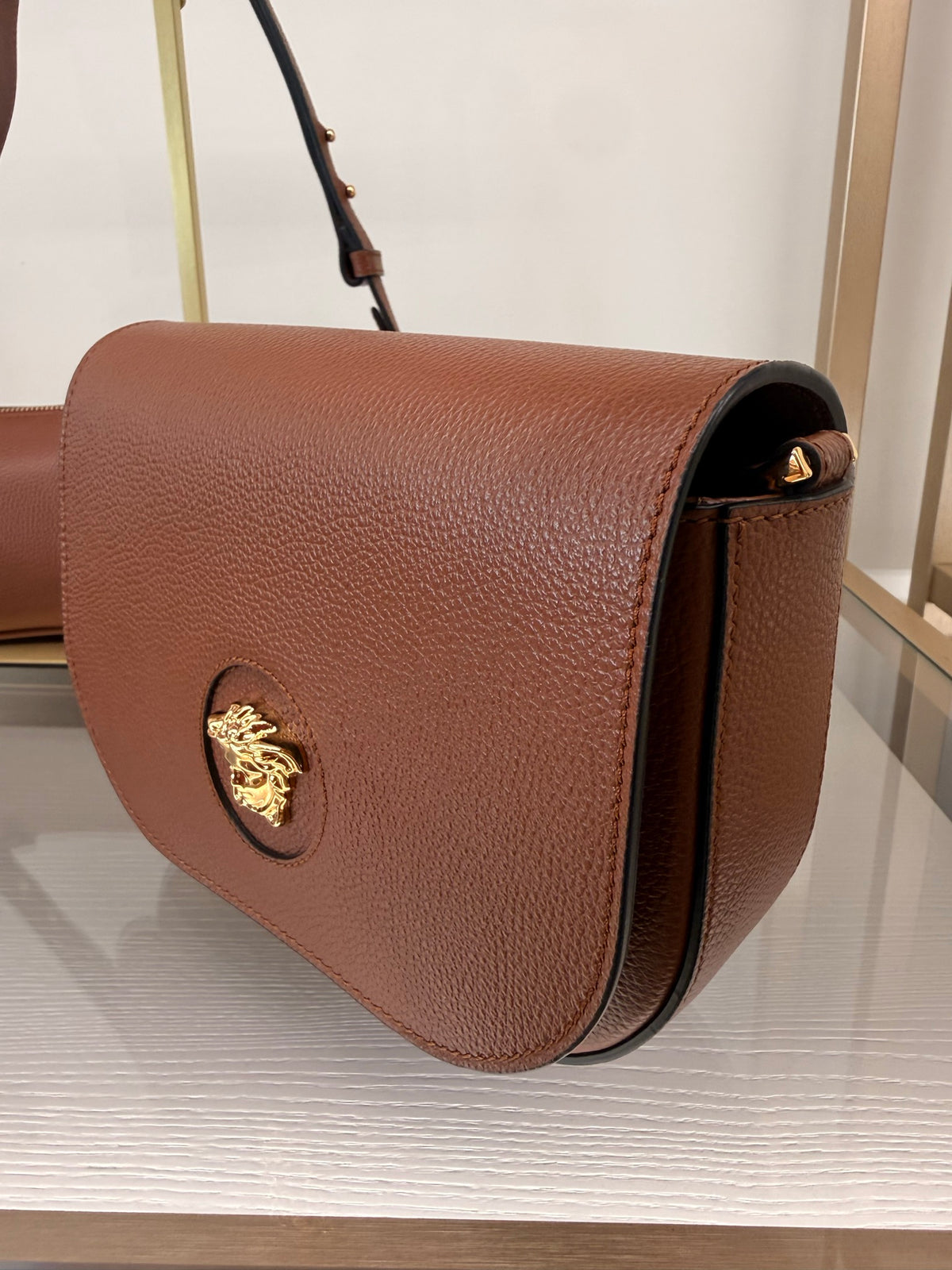 Versace — Crossbody (Calf Leather), Brown