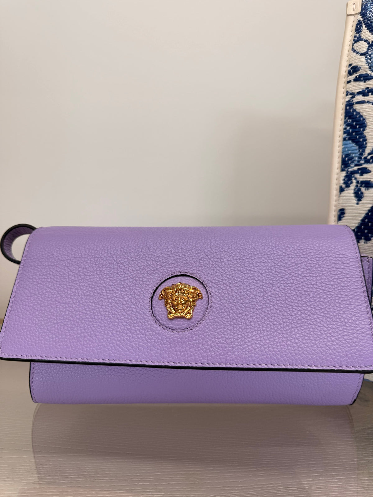 Versace — Wallet On Strap (Calf Leather), Purple