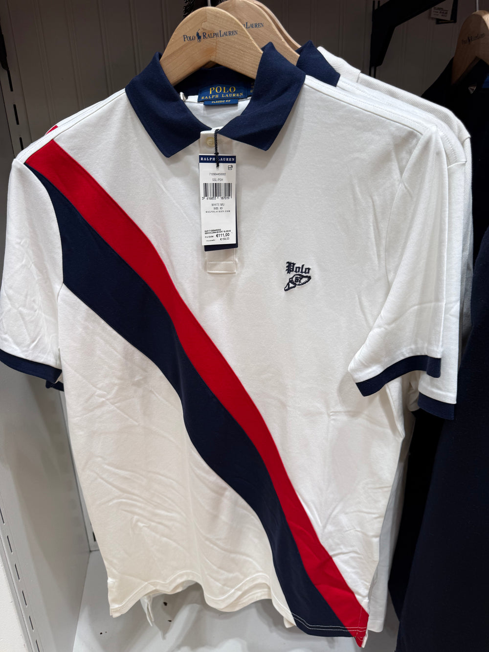 Polo Ralph Lauren white with red and black stripe