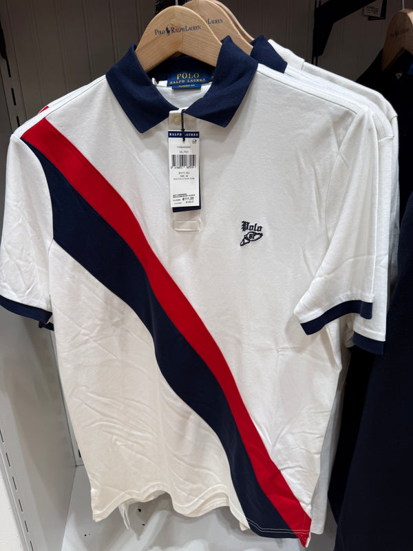 Polo Ralph Lauren kırmızı ve siyah çizgili beyaz