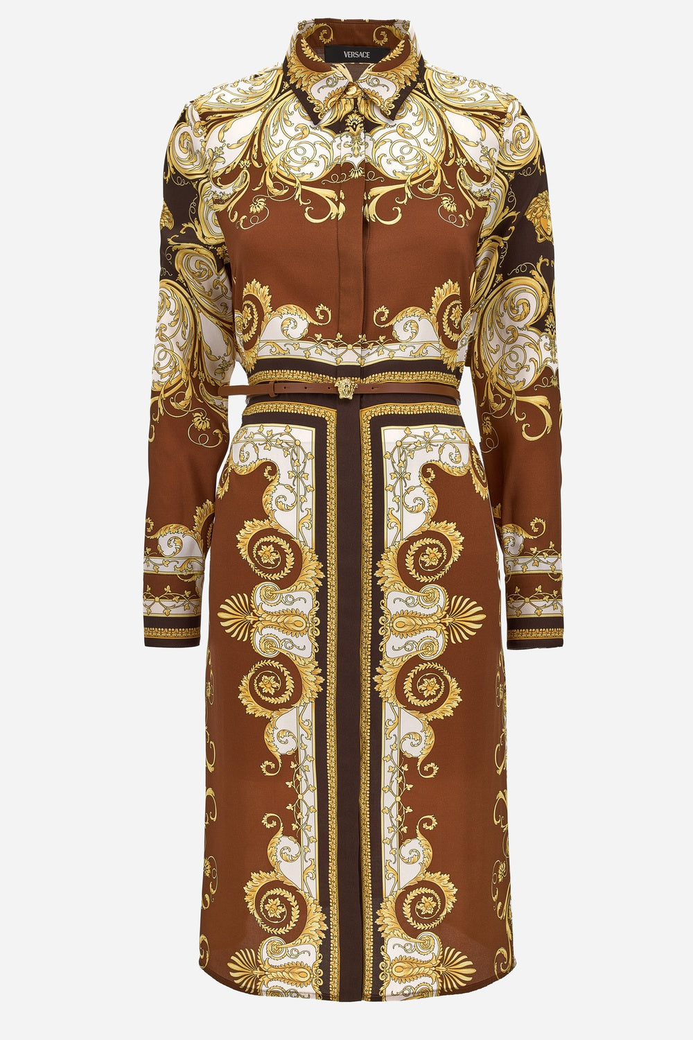 Versace — Dress In Twill Poly Barocco Sping Print