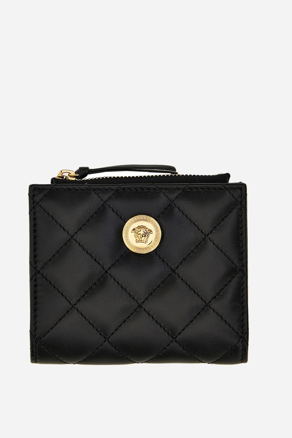 Versace — Icon Wallet In Quilted Lamb Leather