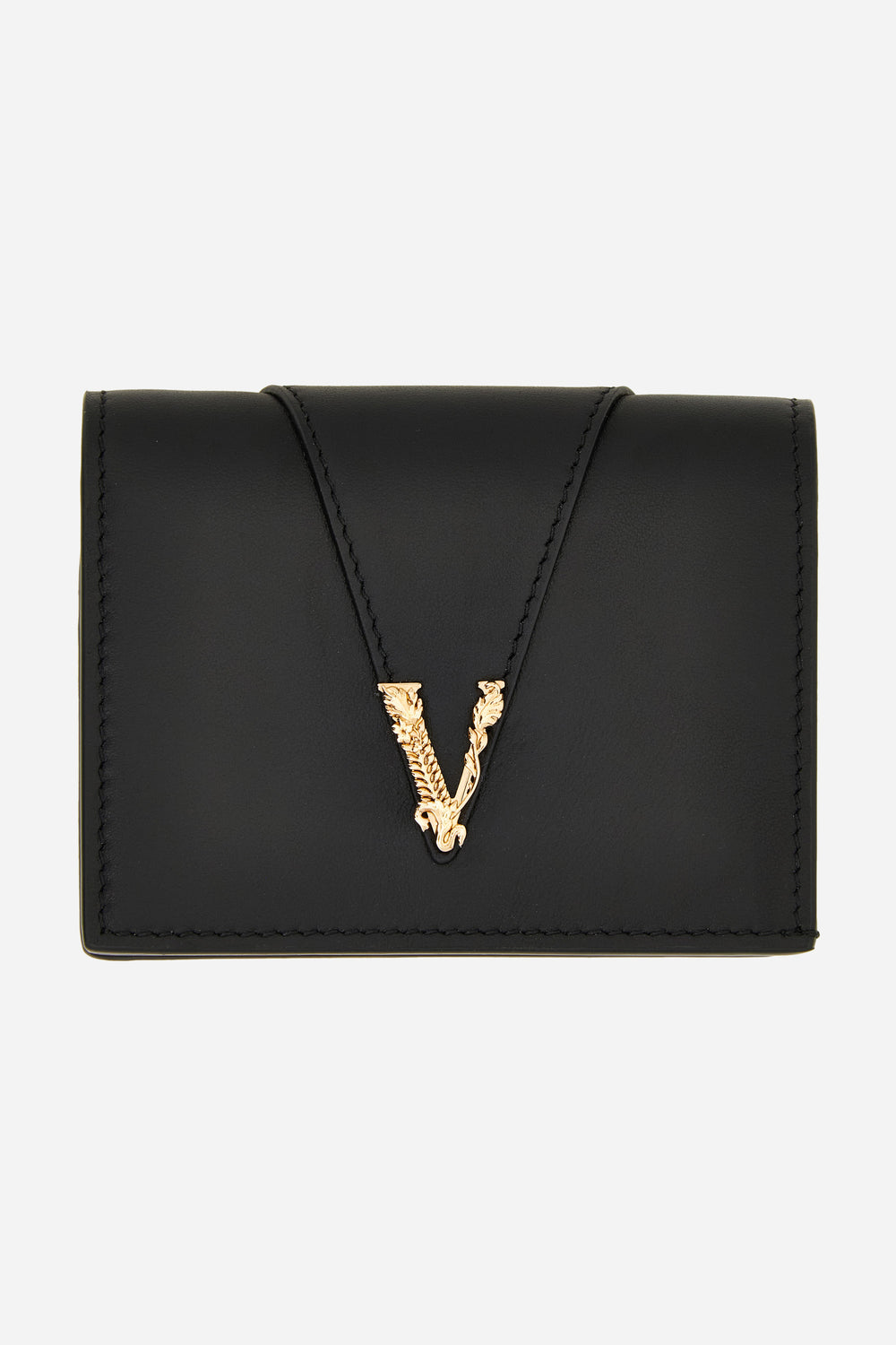 Versace — Virtus Small Wallet In Calf Leather