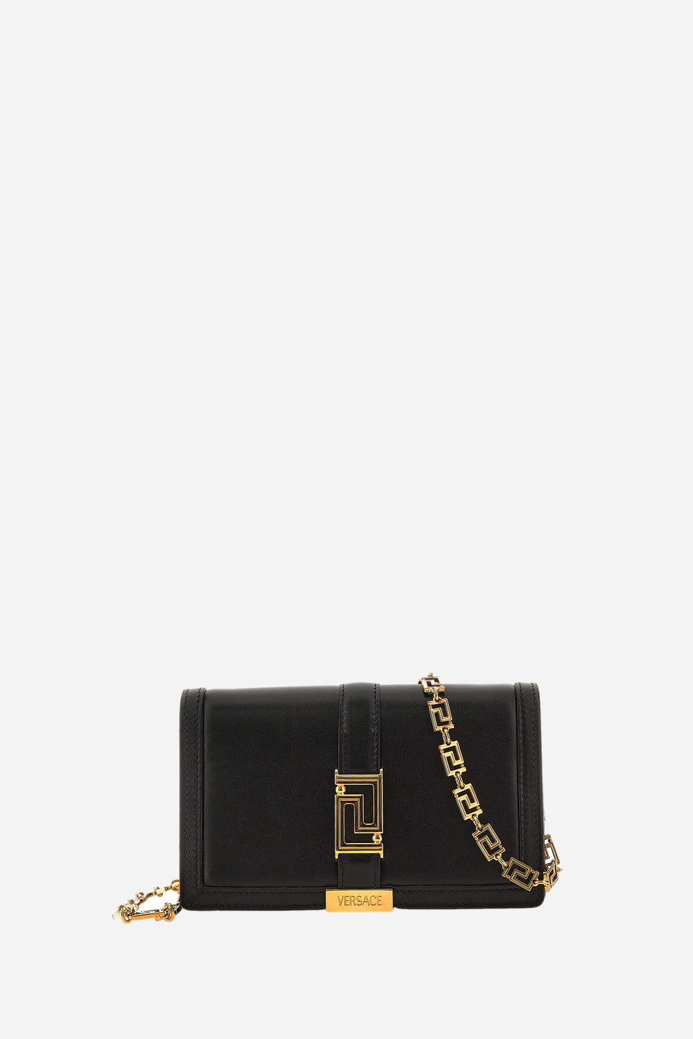 Versace — Greca Goddess Wallet On Chain In Calf Leather