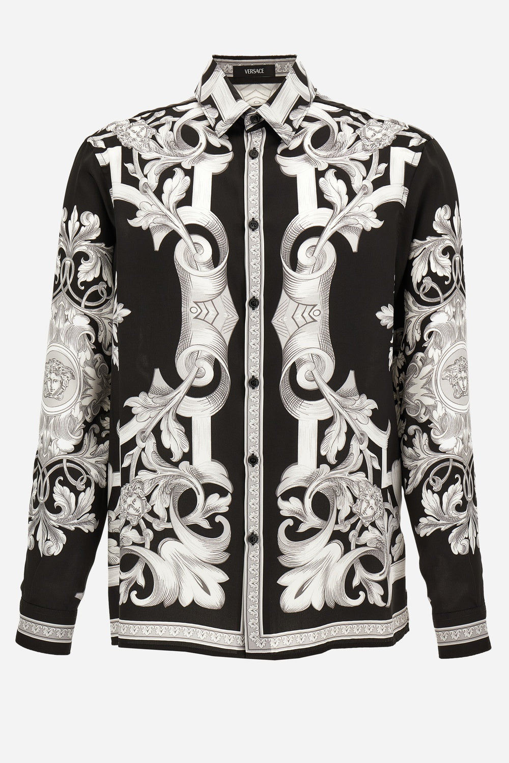 Versace — Informal Shirt In Twill Poly Architectural Barocco Print