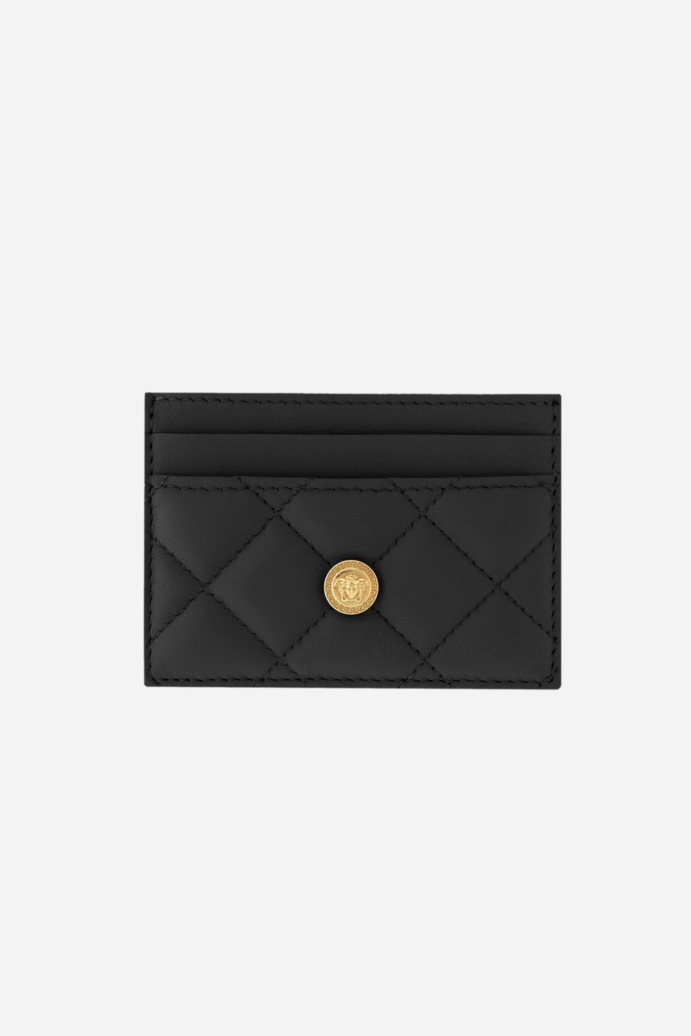 Versace — Icon Card Case In Quilted Lamb Leather