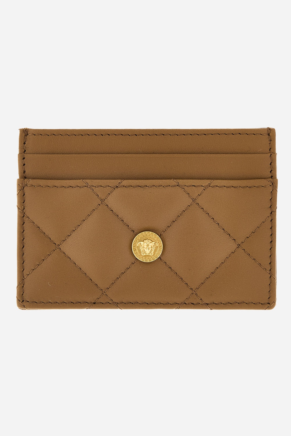 Versace — Icon Card Case In Quilted Lamb Leather