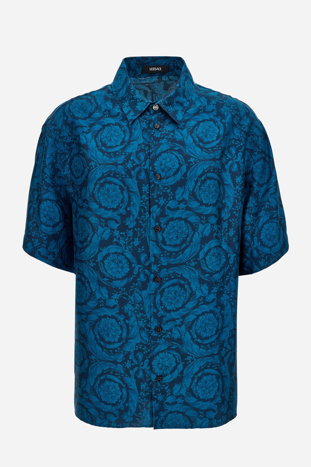 Versace — Informal Shirt In Silk Twill Print Barocco 92 Allover