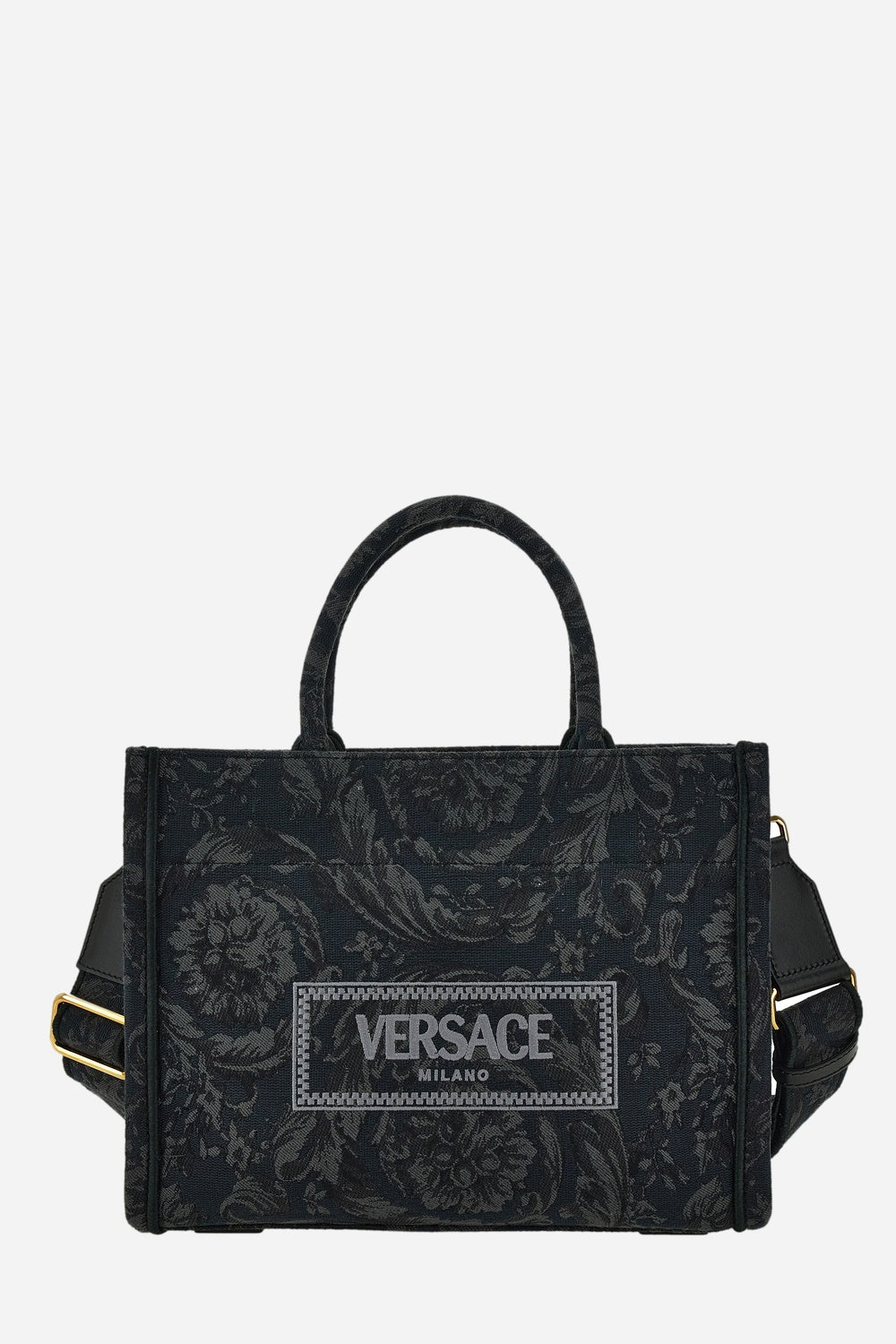 Versace — Athena Small Tote In Embroidery Jacquard Barocco-Calf Leather