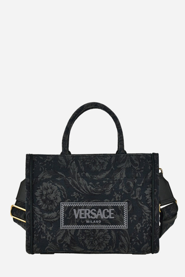Versace — Athena Small Tote In Embroidery Jacquard Barocco-Calf Leather