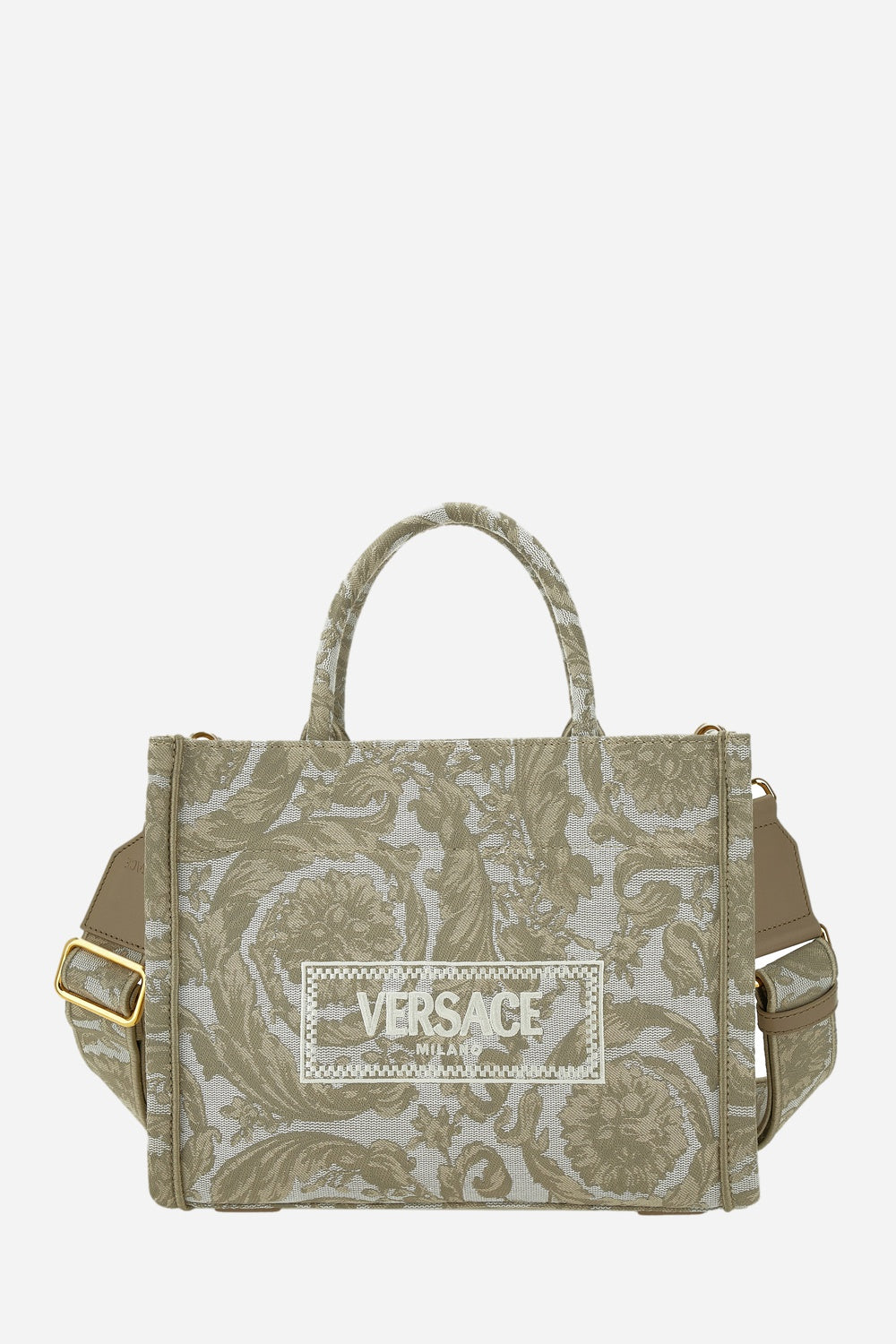 Versace — Athena Small Tote In Embroidery Jacquard Barocco-Calf Leather