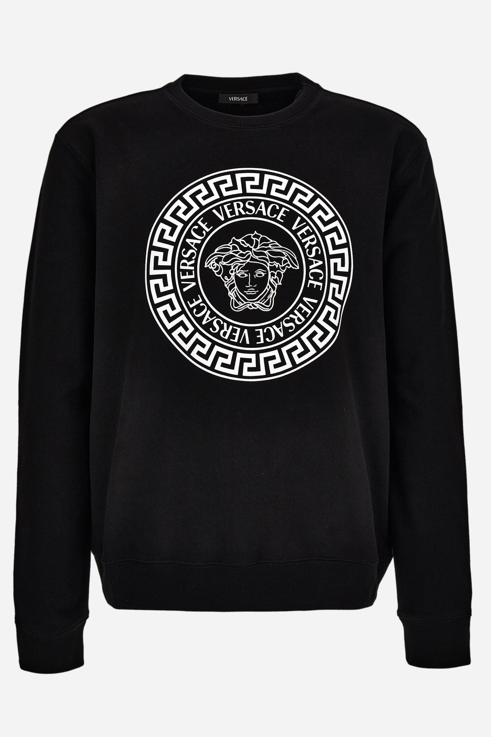 Versace — Sweatshirt In Non-Brushed Sweat Fabric-Medusa Versace Greca Print