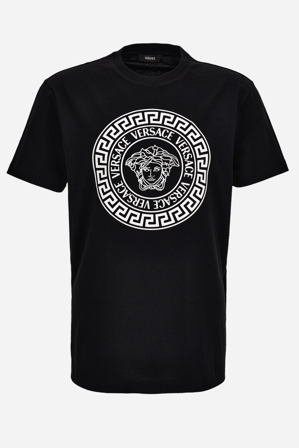 Versace — T-Shirt In Jersey Fabric-Medusa Versace Greca Print