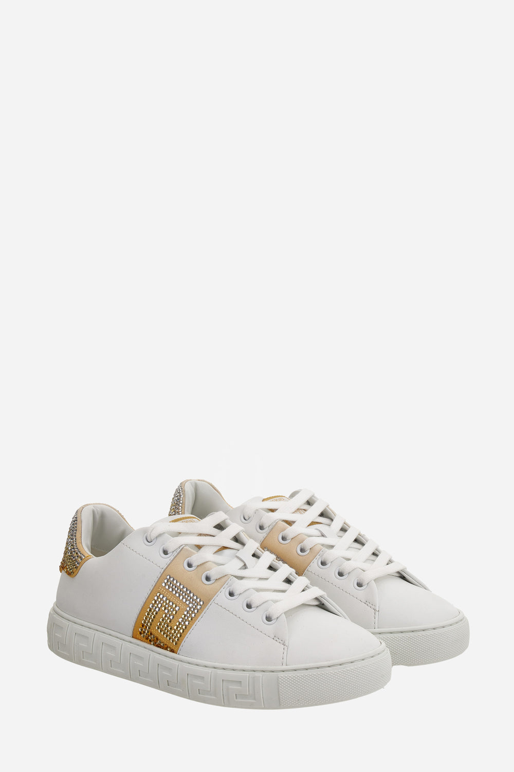 Versace — La Greca Sneaker In Free Bio Fabric-Satin-Degrade Strass