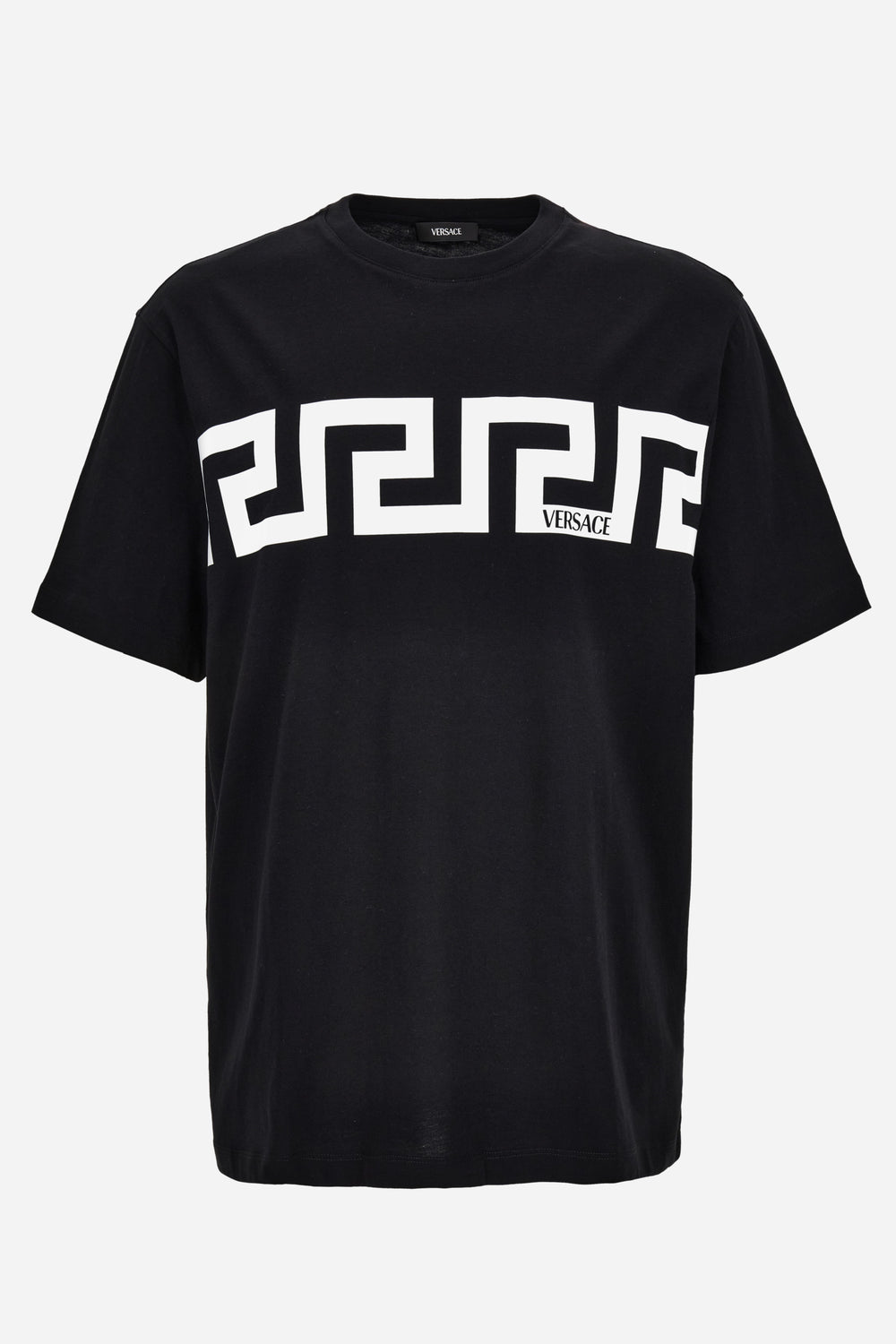 Versace — T-Shirt In Cotton Jersey-Greca Print
