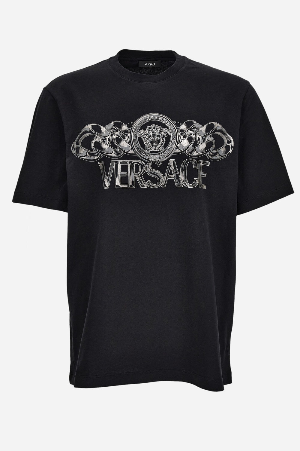 Versace — T-Shirt In Jersey Fabric-Chain Print