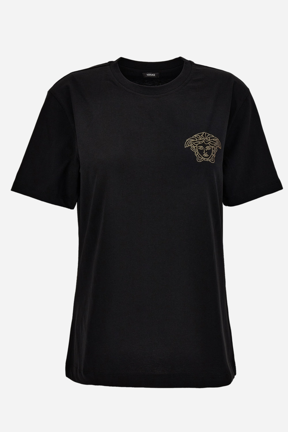 Versace — T-Shirt In Cotton Jersey Fabric With Medusa Hotfix Embroidery