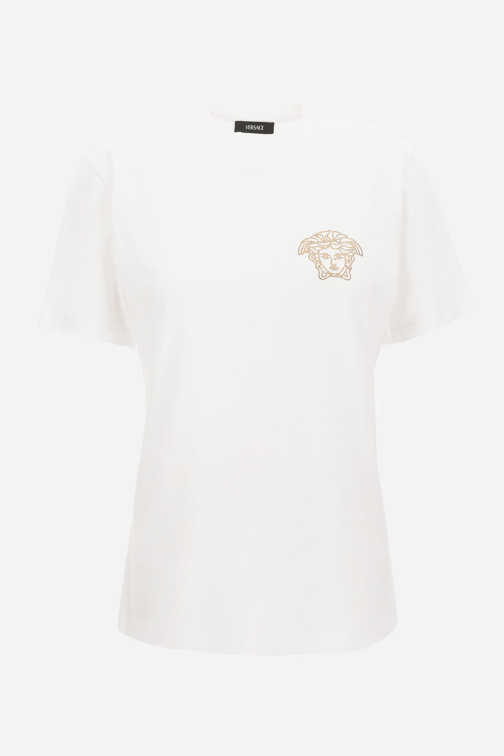 Versace — T-Shirt In Cotton Jersey Fabric With Medusa Hotfix Embroidery