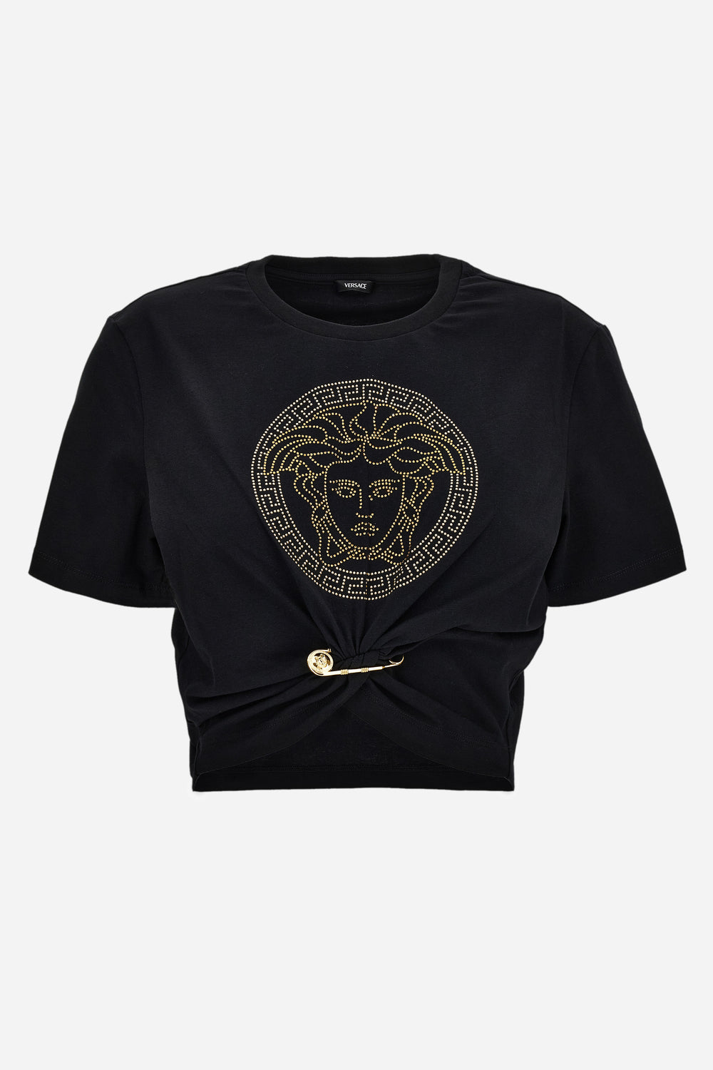 Versace — T-Shirt In Organic Stretch Cotton Jersey-Medusa Embroidery
