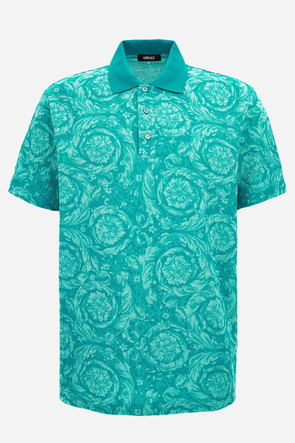 Versace — Polo In Barocco Jacquard Piquet Fabric