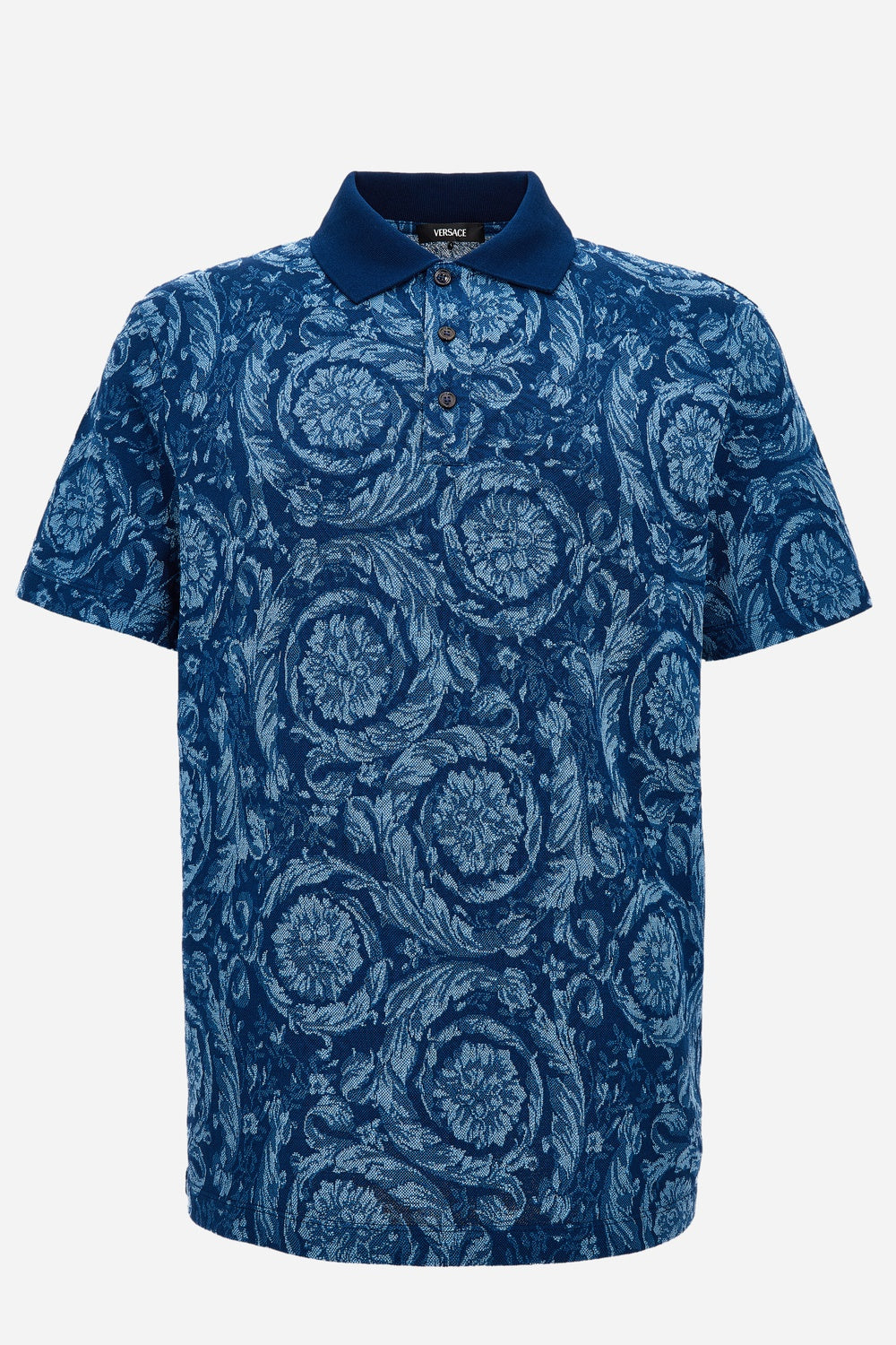Versace — Polo In Barocco Jacquard Piquet Fabric