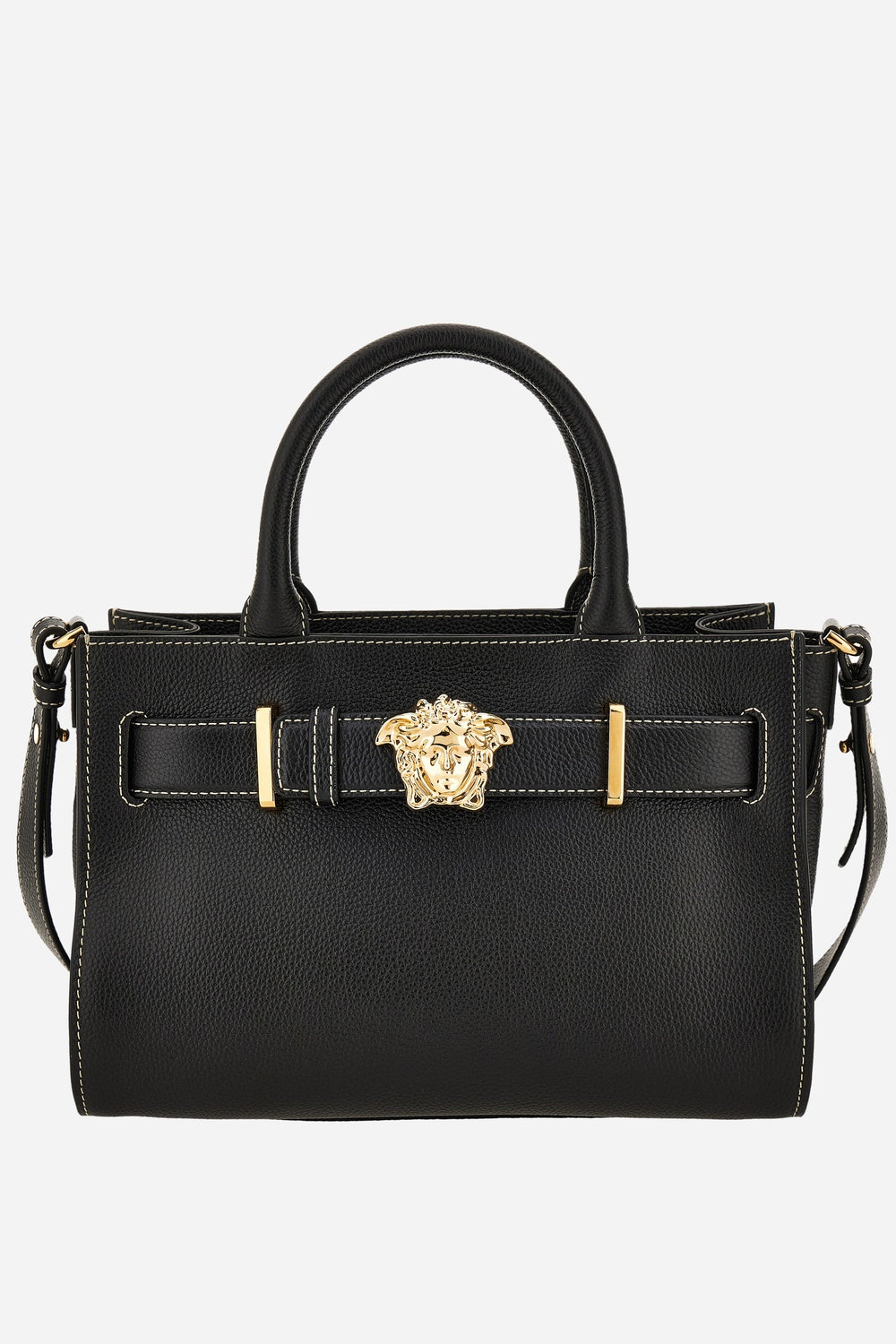 Versace — La Medusa Small Tote In Grainy Calf Leather