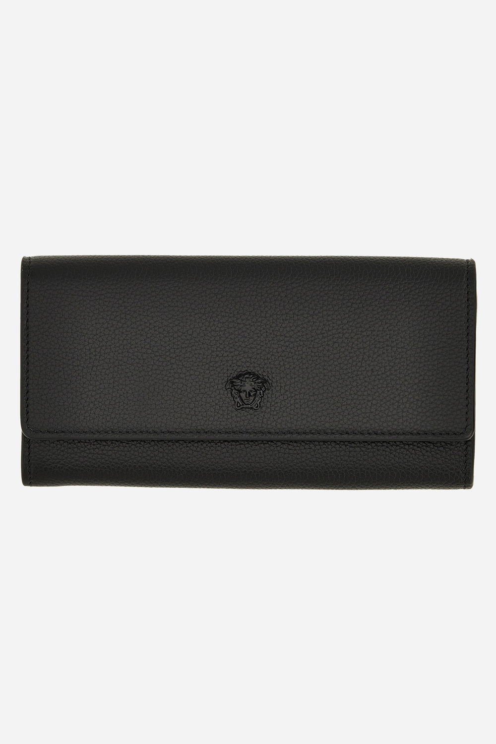 Versace — La Medusa Long Wallet In Grainy Calf Leather