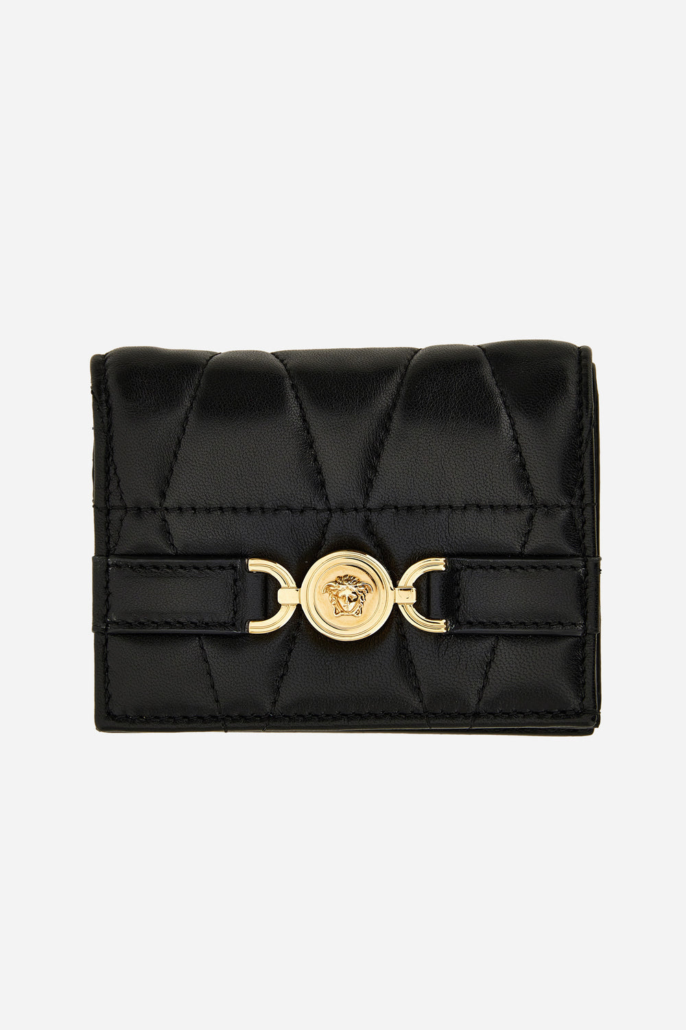 Versace — Medusa 95 Compact Wallet In Quilted Lamb Leather