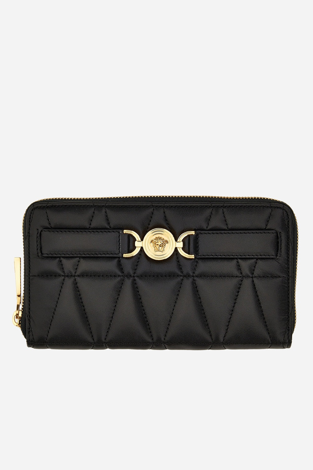 Versace — Medusa 95 Zip Around Wallet In Quilted Lamb Leather