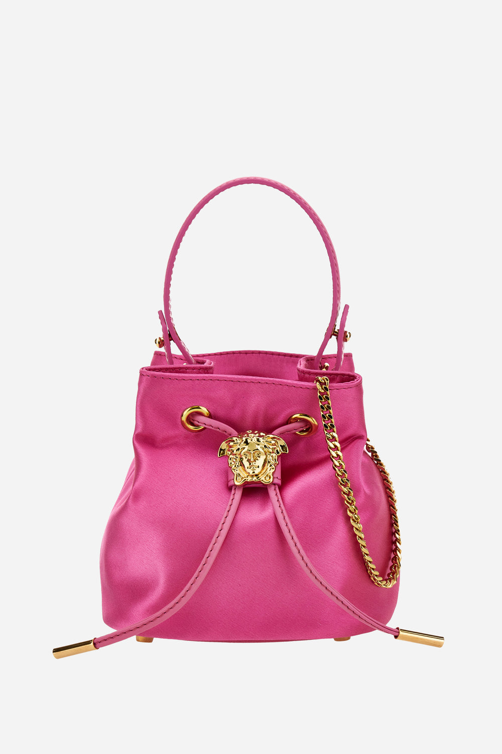 Versace — La Medusa Bucket In Satin-Lamb Leather