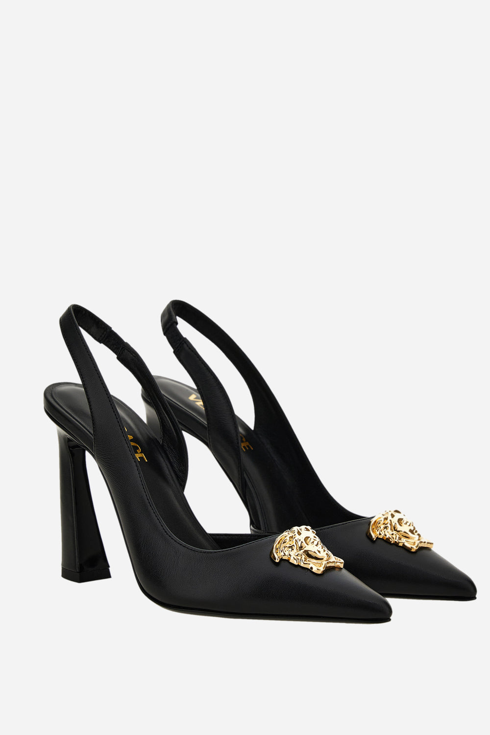 Versace — La Medusa Sling Back In Calf Leather