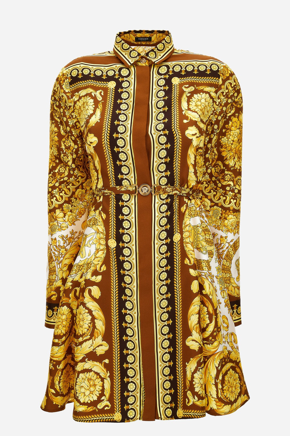 Versace — Dress In Barocco 92 Foulard On Silk Twill
