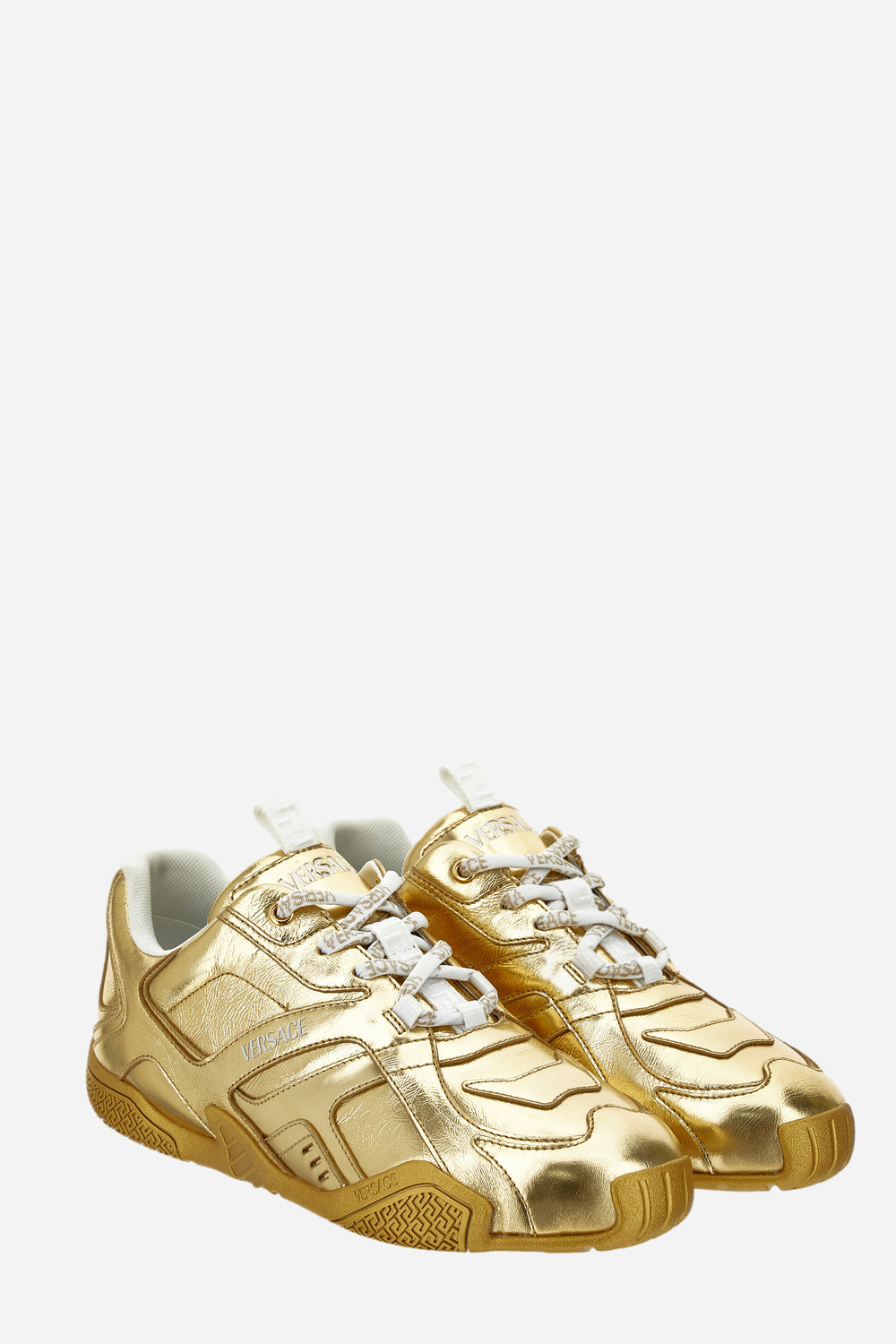 Versace — Galaxia Sneaker In Laminated Lamb Leather