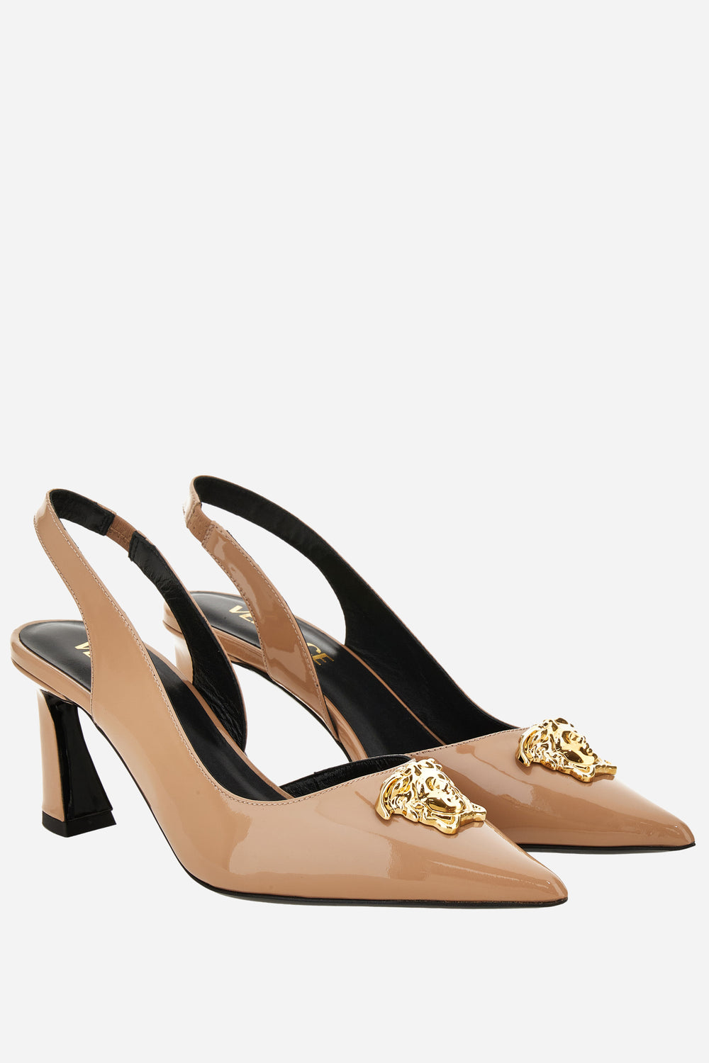 Versace — La Medusa Sling Back In Patent Leather