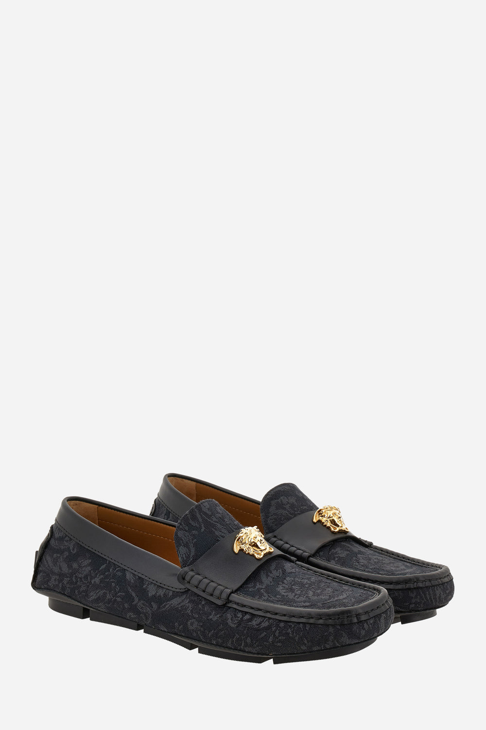 Versace — Drivers Drivers In Baroque Jaquard Fabric+Calf Leather