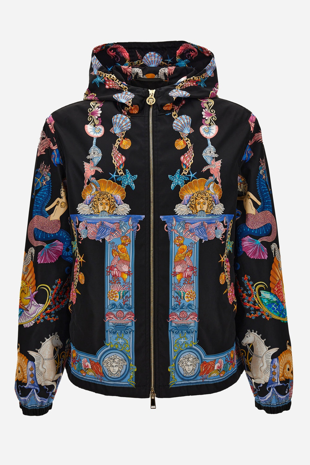 Versace — Blouson In Coral Theater Printed Technical Fabric