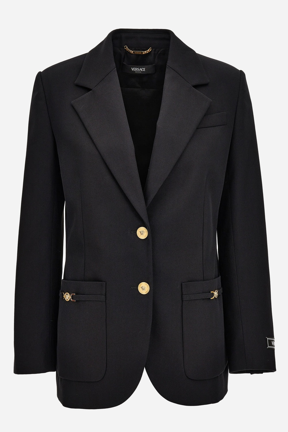 Versace — Informal Jacket In Fluid Cotton Gabardine Whit Barocco 92 Foulard