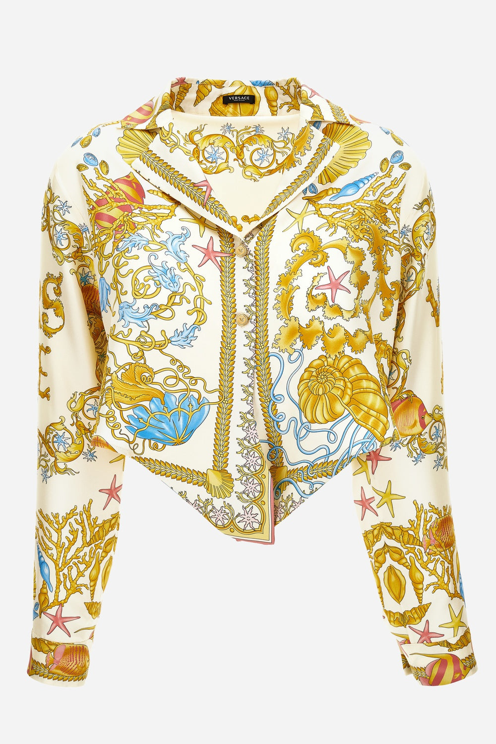 Versace — Informal Shirt In Underwater Barocco Foulard On Silk Twill