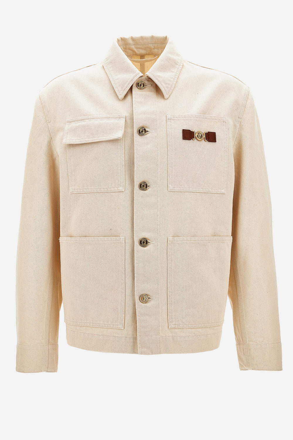 Versace — Blouson Denim In Denim Ecru' Stop Rinsed