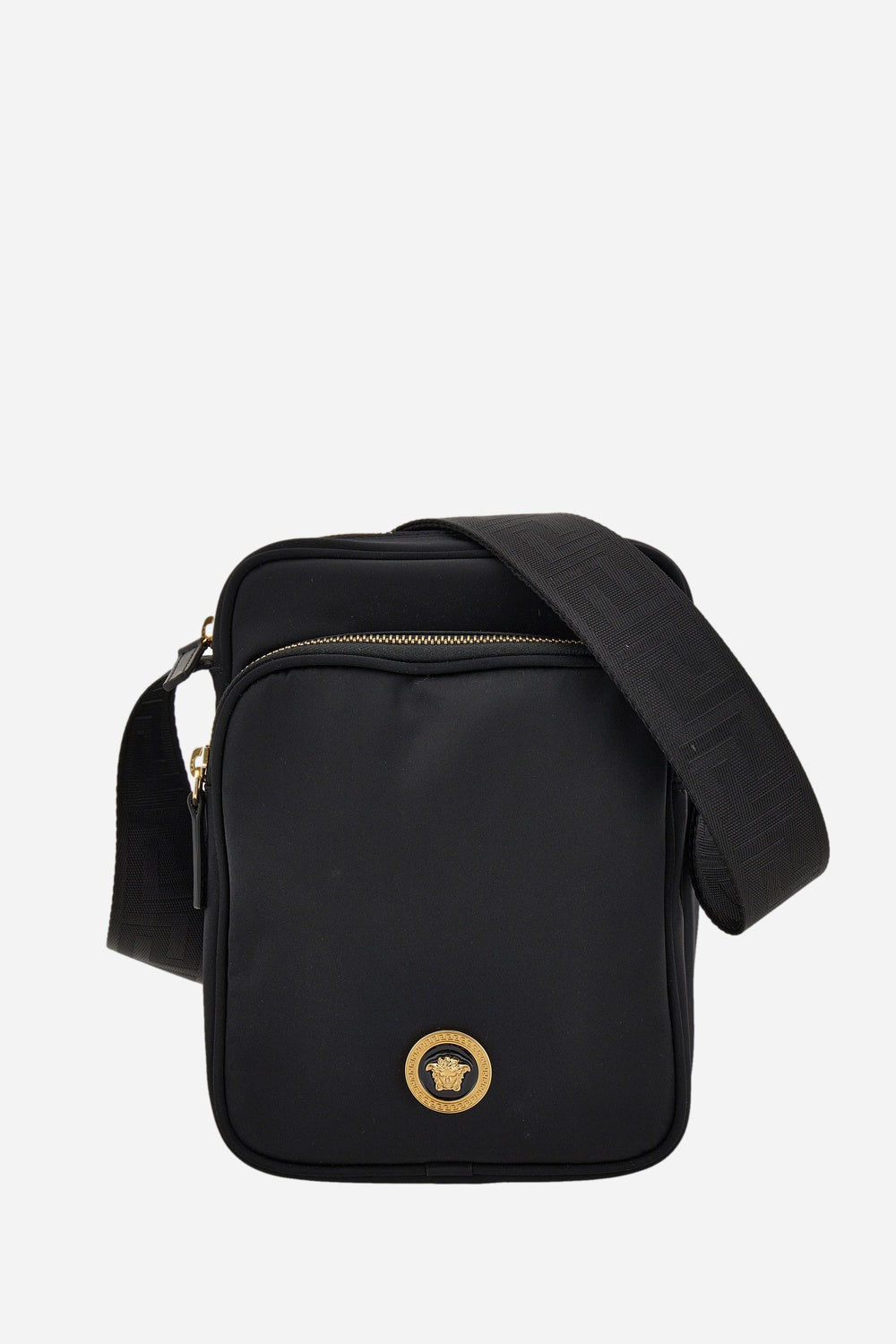 Versace — Icon Nylon Crossbody In Nylon-Calf-Enamel Hw