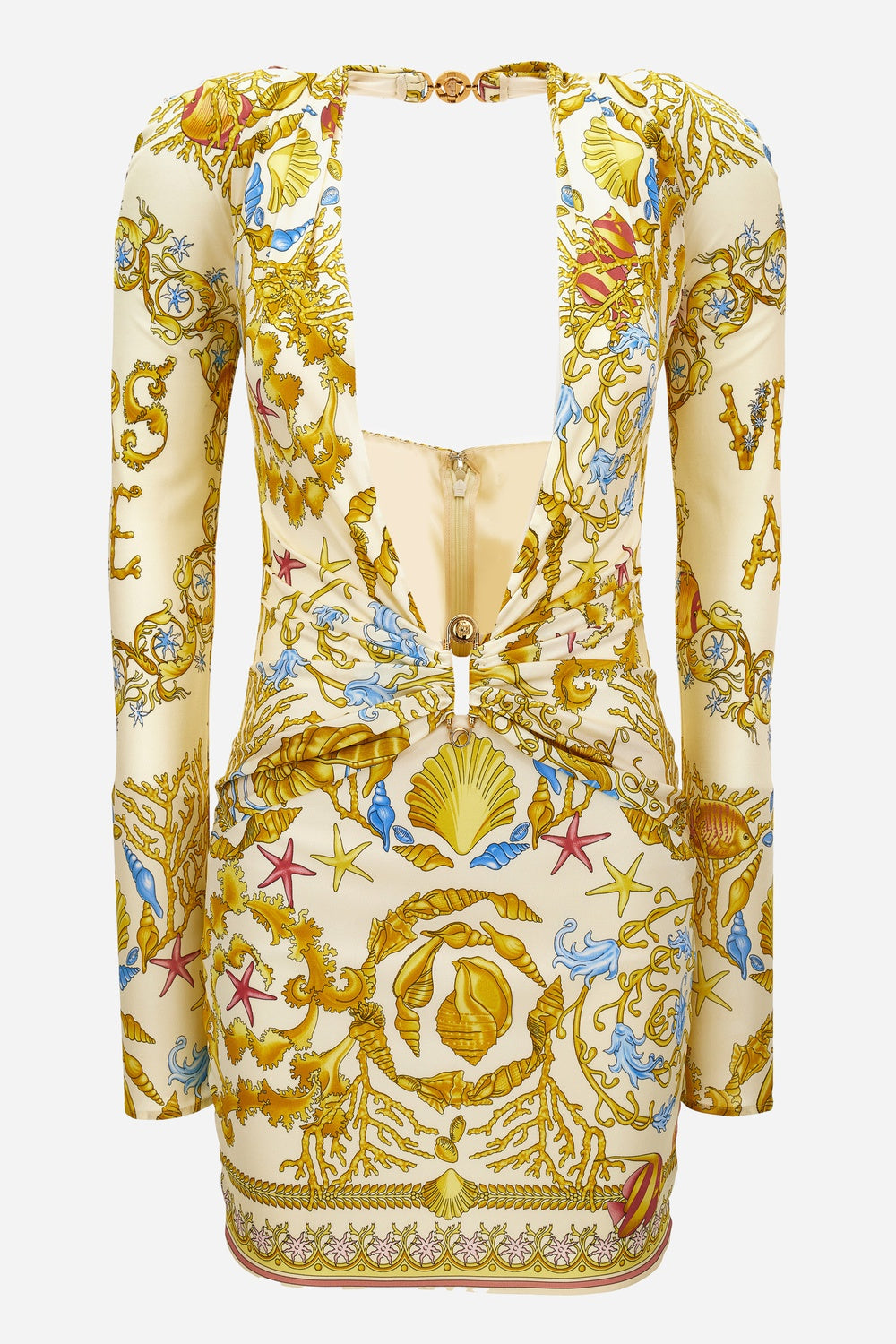 Versace — Cocktail Dress In Underwater Barocco Foulard On Responsible Viscose Liquid Jersey