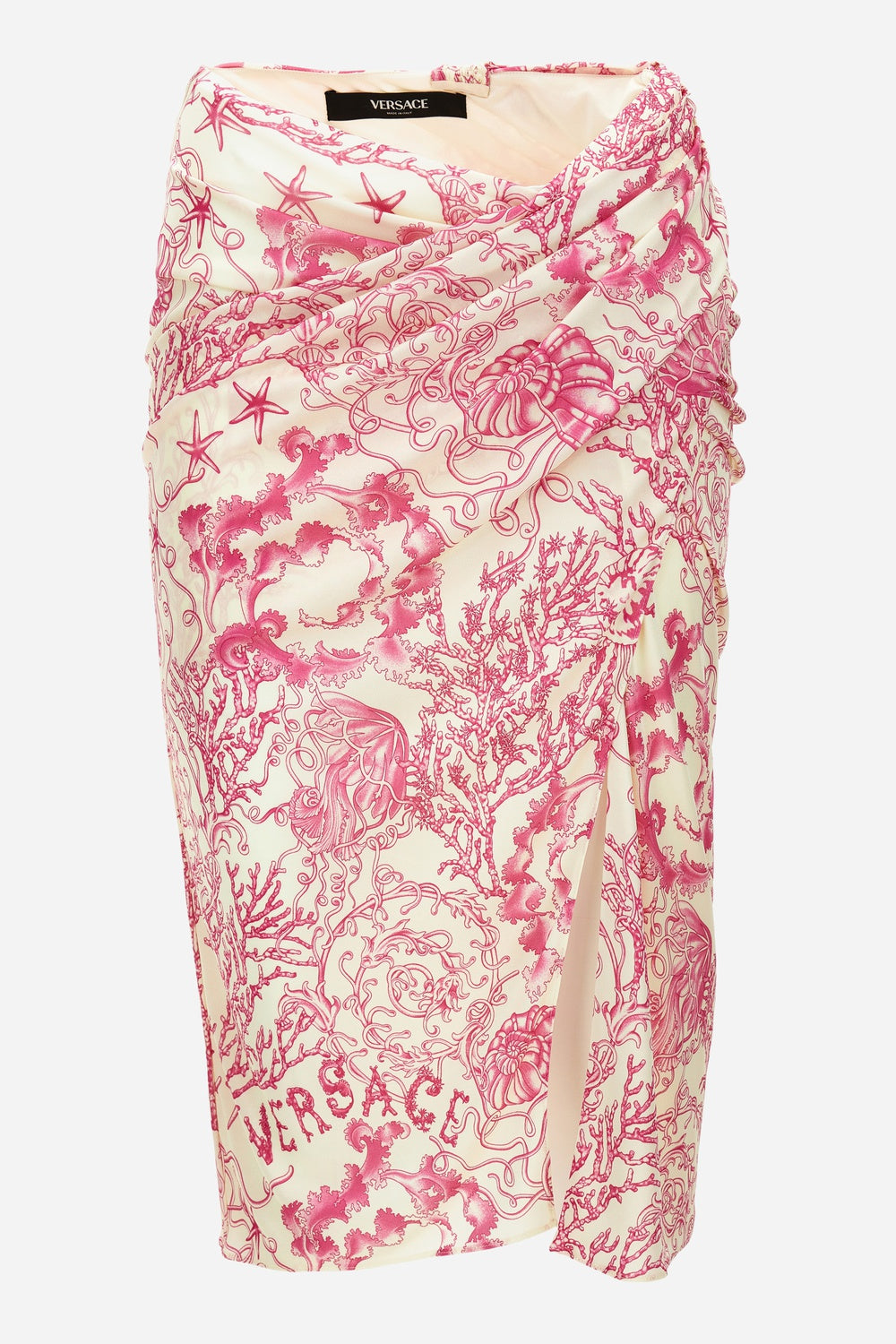 Versace — Skirt In Underwater Barocco Bicolour Allover On Responsible Viscose Liquid Jersey