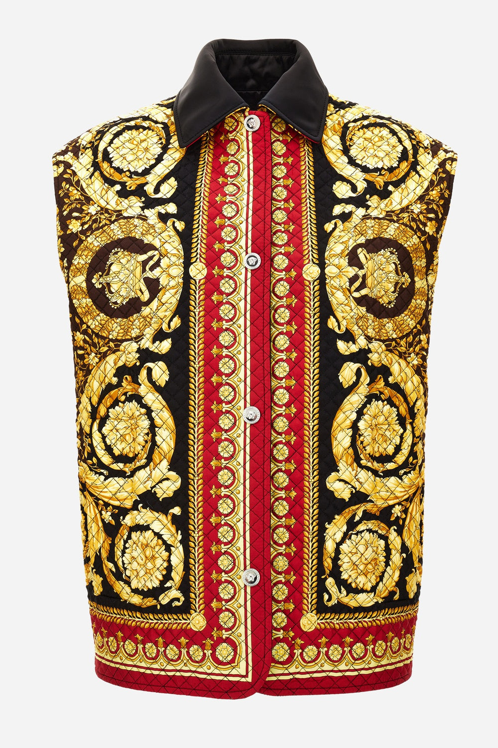 Versace — Blouson In Quilted Barocco 92 Foulard On Silk Twill