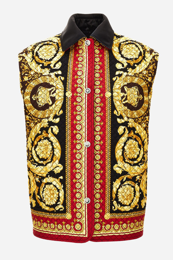 Versace — Blouson In Quilted Barocco 92 Foulard On Silk Twill